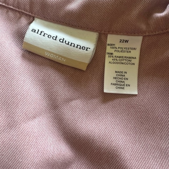 Alfred Dunner 22W Dusty Pink Casual Lightweight Jacket Plus Size - Picture 5 of 6